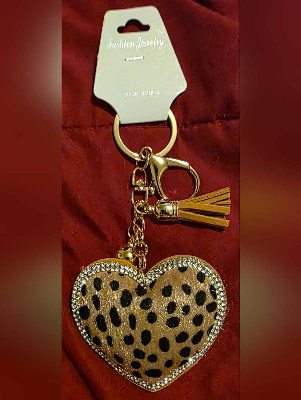 Leopard Heart Keychain